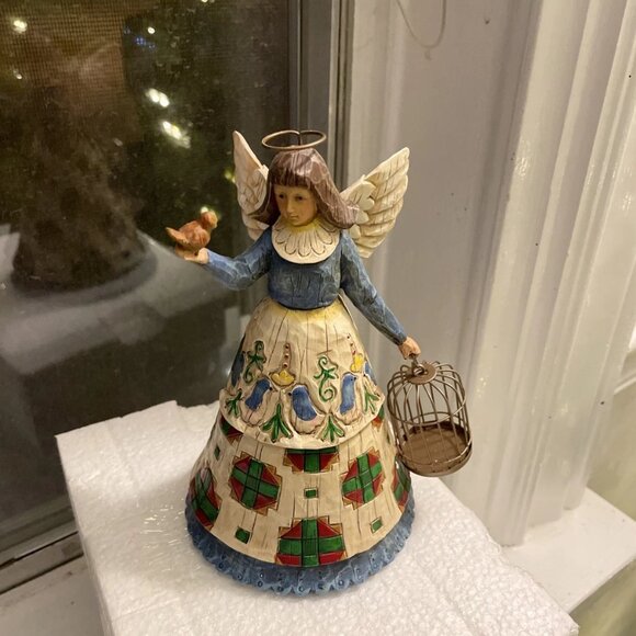Jim Shore Angel with Bird Cage 2002 Figurine 105168 Heartwood Creek 6.5" - Picture 1 of 4